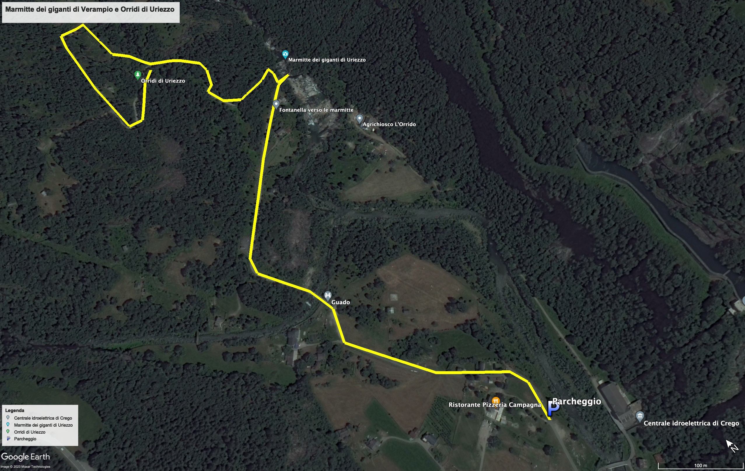 Trekking Map Map of ravines of Uriezzo